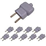 Ilumi Kit 10 Pino Plug Macho Gigante Bipolar 2P 10A 250V Ilumi Cor Cinza