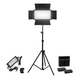 Iluminador Led Pro 600 3200k 5600k Tripé Bateria Carregador
