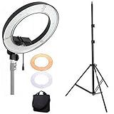 Iluminador Ring Light 18 Circular 240 Leds 50W Tripé 2 Filtros Difusores GT719 Lorben
