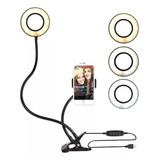 Iluminador Ring Light Suporte Live Stream Celular C controle