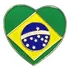 Imã De Geladeira Brasil Coração Emborrachado Lindo Souvenir