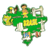 Imã De Geladeira Mapa Do Brasil Emborrachado De Qualidade