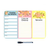 Imã De Geladeira Planner Semanal Recado Anotações Com Caneta