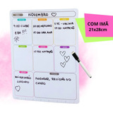 Imã De Geladeira Porta Recados Anotações Planner Com Caneta