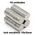 Ima De Neodímio 10x2 Redondo Pequeno 10mm X 2mm N35   10pcs