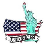 Imã Estados Unidos Imã Mapa Estados Unidos Bandeira Cidades Símbolos Mapa Mundi Magnético Imã Geladeira Estados Unidos
