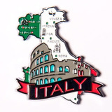 Imã Itália Com Mapa  Bandeira  Cidades   Imã De Geladeira