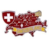Imã Suíça Imã Mapa Suíça Bandeira Cidades Símbolos Mapa Mundi Magnético Imã Geladeira Suíça