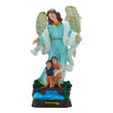 Imagem Anjo Da Guarda 38 Cm Azul Inquebrável