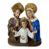 Imagem Busto Sagrada Familia 20cm Resina Rica Em Detalhes