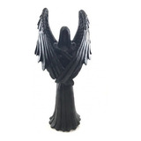 Imagem Castiçal Anjo Negro Fêmea Escultura Resina 25 Cm Lj