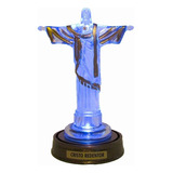 Imagem Cristo Redentor Jesus Cristo Rio De Janeiro Luminária Cor Da Cúpula Azul Cor Da Estrutura Ouro-envelhecido