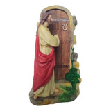 Imagem De Jesus Cristo Batendo A Porta 21 Cm Em Resina Cor Pintura A Mão
