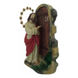 Imagem De Jesus Cristo Batendo A Porta 21 Resina Aro Pedras