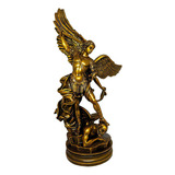 Imagem De Sao Miguel Mármore Maciço Cor Bronze 40cm Cor Dourada