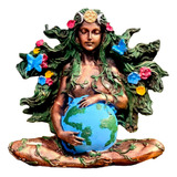 Imagem Deusa Grega Estatueta Gaia Mãe Terra 16cm Em Resina