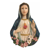 Imagem Escultura Busto Sagrado Coração Maria