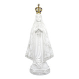 Imagem Nossa Senhora Aparecida Mármore Branco Coroa 24 Cm