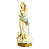 Imagem Nossa Senhora Conceição 20cm Colorido Madeira Estatua