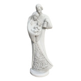 Imagem Sagrada Família Mármore Maciço Impecável 20c Original