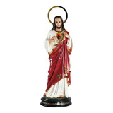 Imagem Sagrado Coração De Jesus 30cm Estatua Escultura Cor Vermelho
