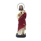 Imagem Sagrado Coração De Jesus Resplendor Estrelas Gesso 30 Cm