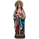Imagem Sagrado Coração De Maria Barroco 20cm Resina