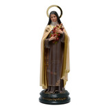 Imagem Santa Teresinha Menino Jesus 35cm Calcário Resinado Cor Marrom-bege