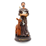 Imagem São Francisco De Resina 14cm Traços Finos Cor Colorido