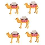 IMIKEYA 5 Peças Mini Simulação Camelo Brinquedos Miniatura Figura Camelo Miniatura Ornamento Camelo Miniatura Escultura Camelo Miniatura Decoração Animais Figuras Vaso Plantas Artesanato Resina