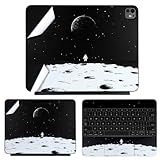 IMMOENUC Adesivos Coloridos Para Tablets 3 Em 1 Para IPad Pro M4 Magic Keyboard 2024 11 Polegadas Capa Protetora De Corpo Inteiro Vinil Materiais Duráveis Capa Autoadesiva Pré Cortada Preto