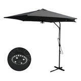 Importway Iwobll 300 Pt Ombrelone Lateral Suspenso Jardim 3 Metros Com Led Alumínio Manivela Preto