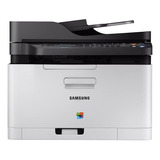 Impressora A Cor Multifuncional Samsung Xpress Sl-c480fw Com Wifi Branca E Preta 220v - 240v