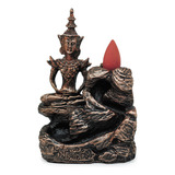 Incensário Buda Sidarta Cascata Fumaça Zen Nirvana   5 Cone