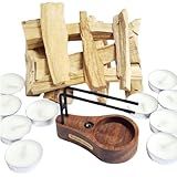 Incensário Suporte Palo Santo Power 10 Velas 50 Gramas De Pau Santo Incenso Natural Limpeza Energética