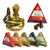Incenso Indiano Cone Cascata Backflow Golden Nag Masala Fragrância Chandan