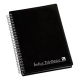 Indice Telefonico Agenda Capa Dura Preta 65 Fls 155x215mm