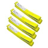 Indusafe Correia De Elevação Poly Web Sling Para Equipamento De Trabalho De Elevação De Reboque Em Movimento Amarelo 1 8 M 2 812 Kg Pacote Com 4