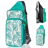INFURIDER Estojo De Viagem Portátil Para Nintendo Switch Bolsa De Ombro Com Design De Folhas Da Moda Para Switch Switch Lite Capa Com Suporte De Jogos E Celular