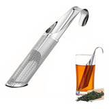 Infusor De Chá Tubular Em Inox Peneira Coador De Ervas Luxo Cor Prateado