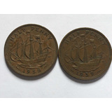 Inglaterra- Half Penny 1939 E 1958 - Frete Grátis