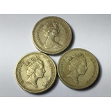 Inglaterra- One Pound 1983, 1990 E 1991 Frete Grátis