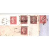 Inglaterra 5 Envelopes Antigos Com Raros Carimbos De 1854 61