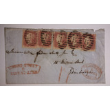 Inglaterra Antigo Envelope Com Selos One Penny Red Placa 76