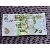 Inglaterra Cédula Two Dollars Figi Rainha Elizabeth