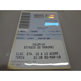 Ingresso Antigo E Usado Show Coldplay Em Sp 2010