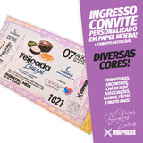 Ingresso Convite Personalizado Color Festa Evento 100
