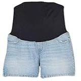 Ingrid Isabel Isabel Bermuda Jeans Feminina Para Gestantes Painel Crossover Midi Azul 44