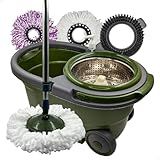 INMA- Mop Turbo- Mop Giratório- Mop Esfregão- Mop Inox- Mop 360-- Mop 16l Capacidade 14l- Mop Com Rodas- 3 Refil- Limpeza Chão- Limpeza Para Qualquer Piso -Verde-