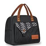 INSMEER Bolsa De Almoço Isolada Para Mulheres Lancheira Térmica De Grande Capacidade De 10 L Bolsa Térmica À Prova D Água Adequado Para Praia Trabalho Piquenique Preto 